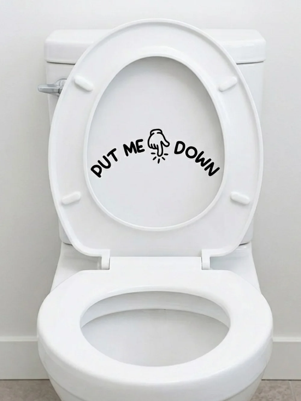 White Toilet Seat with 'Put Me Down' Graphic - Home Bath